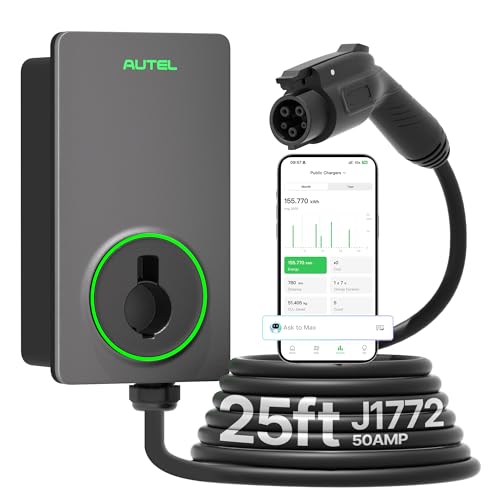 Autel Level 2 EV Charger up to 50Amp, Hardwired,240V, Indoor/Outdoor Fast Electric Vehicle Charging...