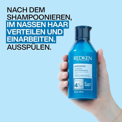 Redken Spülung für sprödes und geschädigtes Haar, Anti Haarbruch, Mit Interlock Protein Network, Extreme Conditioner, 1 x 300 ml