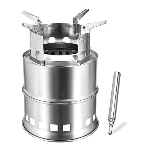 キャンプストーブ Tlymo ウッドストーブ バーベキューコンロ 五徳コンロ 焚火台 アウトドア ネイチャーストーブ 小型 軽量 二次燃焼