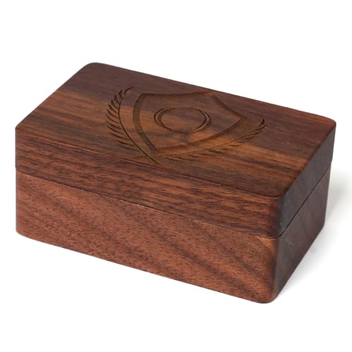Image of Mens Initial Cufflinks and Tie Clip A-Z Alphabet Letter Black Stainless Cuff Links Tie Bar with Engraved Walnut Wood Box Groom Groomsman Wedding Set