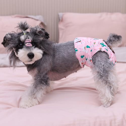 Image of CuteBone Dog Diapers Female Washable Small Medium Large 3 Pack Reusable Doggie Diapers Puppy Period Pants for Doggy Heat Cycle Peeing D31XS