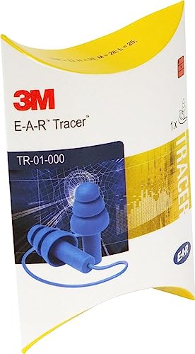 3M EAR Tracers Gehörschutzstöpsel detektierbare Mehrweg-Ohrstöpsel mit Kordel SNR-Wert: 32 dB ideal für die Lebensmittelindustrie