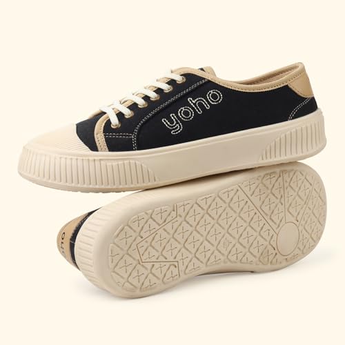 Image of YOHO Canvas CZ Sneakers for Women | Lightweight Casual Shoes | Everyday Comfort, Breathable Fit, Durable Grip Sole, Versatile Slip-On or Lace-Up Style, Trendy