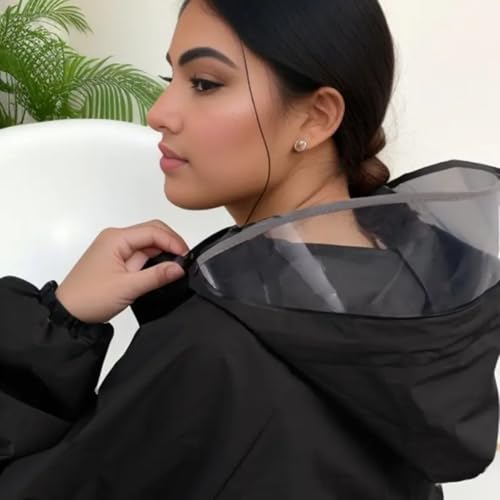 Lightweight EVA Raincoat for Women, Portable Waterproof Hooded Rain Poncho for Commuting, Dog Walking, Travel4