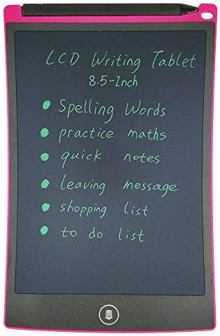 EZLIZE LCD Writing Tablet 8.5 Inch Drawing Board Erasable Notepad Paperless Stationery Doodle Slate Electronic Blackboard (Pink)