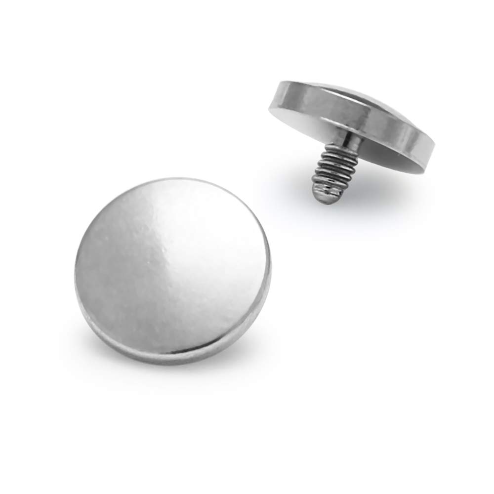 AZARIO London 2MM Plain Disc 316L Surgical Steel Internally Threaded Top Micro Dermal Anchor Piercing Jewellery