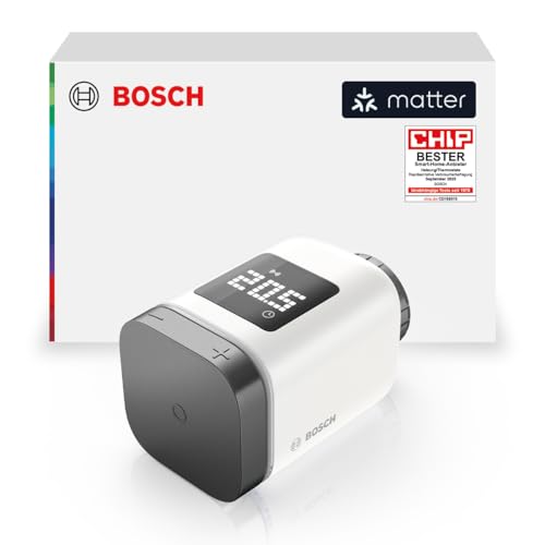 Bosch Smart Home Heizkörperthermostat II [+M], smartes Thermostat, Flexible Nutzung im Bosch Smart Home System oder in herstellerübergreifend in Matter, anthrazit Systemen