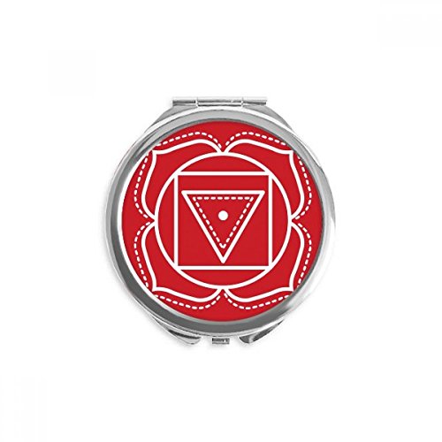 Miroir de poche à la main totem géométrie fleur aux finitions soignées