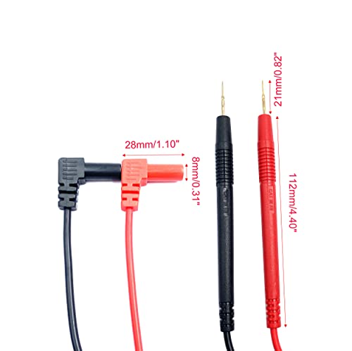 Image of 2 Pairs Multimeter Test Leads,1000V 10A Multimeter Leads Standard 4mm Banana Plugs with 2mm Gold Plated Probe for Electrical Testing