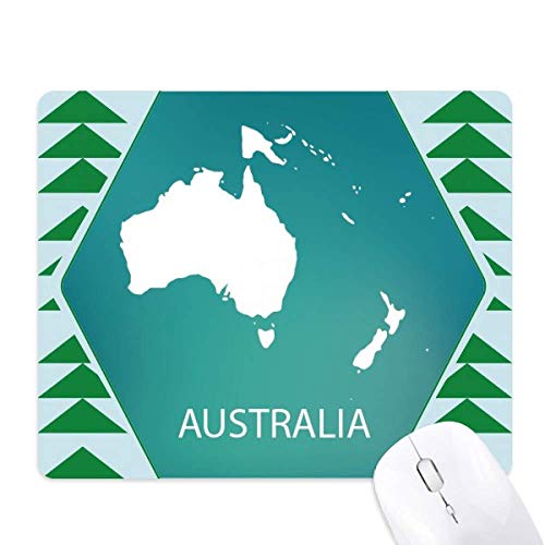 Tapis de souris continent Océanie vert sapin pour bureau et télétravail