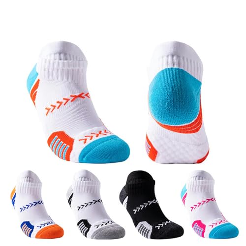 5 pairs of mid-tube towel-soled sports socks, men's autumn and winter casual basketball socks4