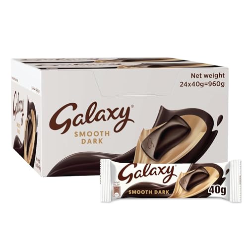 Galaxy Dark Chocolate with Dark Chocolate Cream Pack of 24x40g Bars, Dark Cream Filled Galaxy Chocolate