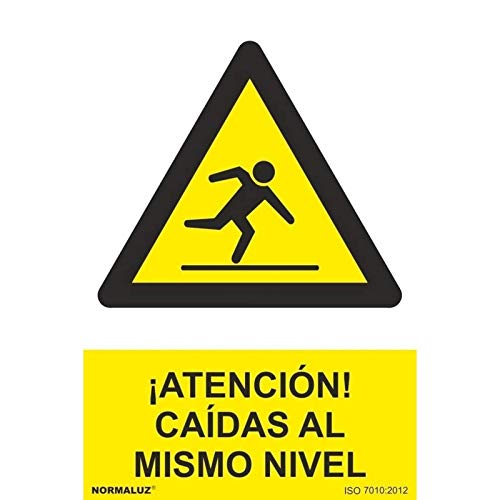 Señal ¡Atención! Caídas Al Mismo Nivel Con Tintas Uv | Adhesivos De Vinilo - 150 X 200 Mm En Oferta Normaluz Rd35677 - Señal Adhesiva ¡Atención! Caídas A Mismo Niveles Adhesivo De Vinilo 15X20 Cm Con Cte, Ripci