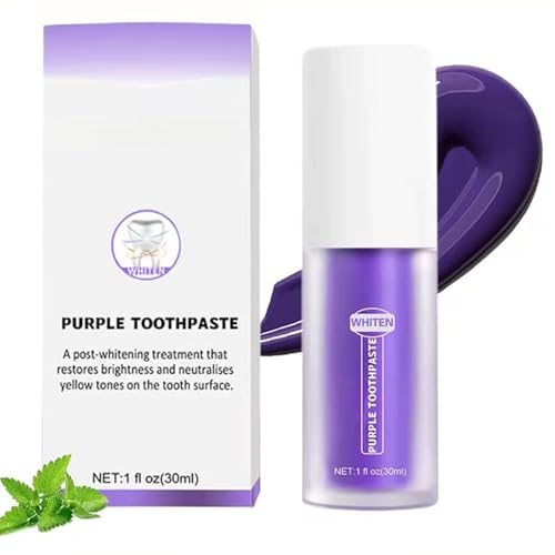 Pasta de Dientes Morada Blanqueadora Para Eliminar Manchas y Blanqueamiento Dental