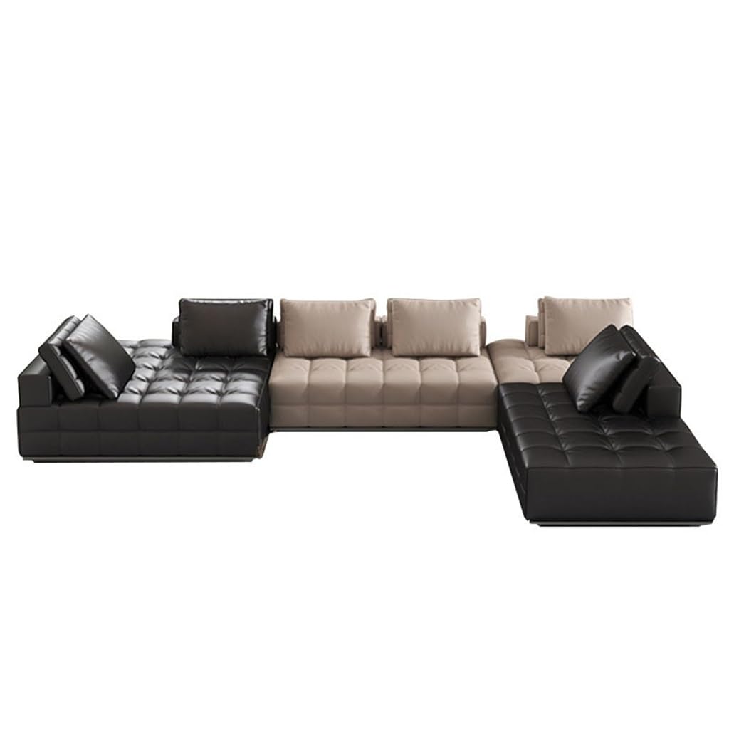 Italian Minimalist Large and Small Villa Customer Corner Sofa Straight Leather Sofa