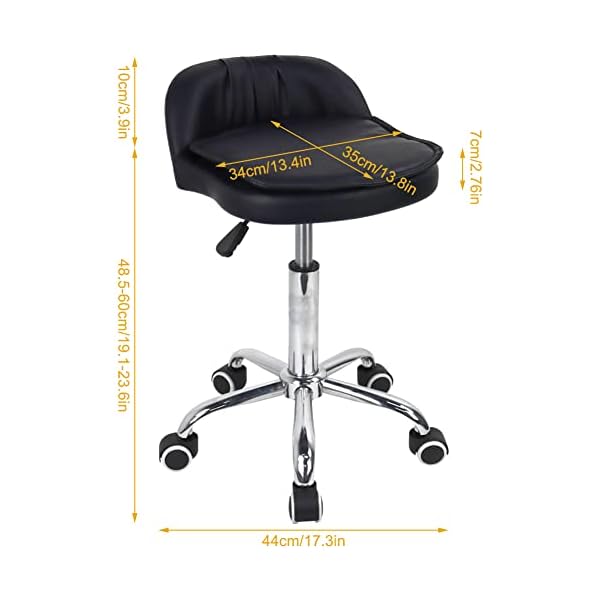 Rolling-Stool-Height-Adjustable-360-Swivel-with-Universal-Casters-Leather-Cushion-with-Low-Back-Rolling-Chair-with-Wheels-for-Office-Kitchen-Desk-Home-Salon-Shop-Lab-Bar-Counter-Black Rolling-Stool-Height-Adjustable-360-Swivel-with-Universal-Casters-Leather-Cushion-with-Low-Back-Rolling-Chair-with-Wheels-for-Office-Kitchen-Desk-Home-Salon-Shop-Lab-Bar-Counter-Black