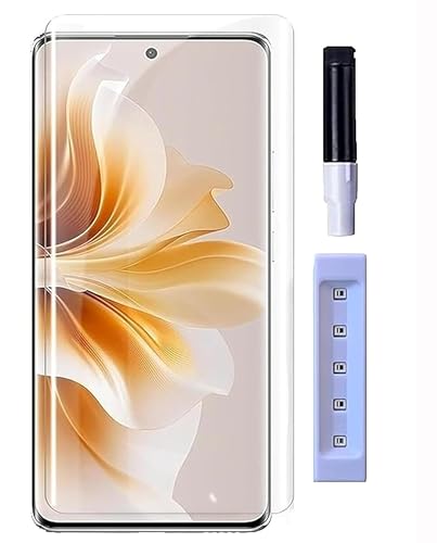 Image of UV Premium Tempered Glass Screen Protector Guard Compatible for Vivo X200 Pro 5G Full Adhesive UV Curved Case Friendly HD Clarity with Easy Installation kit