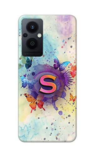 Image of PRINTFIDAA� Printed Hard Back Cover Case for Oppo F21 Pro 5G | Oppo F21s Pro 5G | Oppo Reno 7Z 5G Back Cover (Alphabet S) -2808