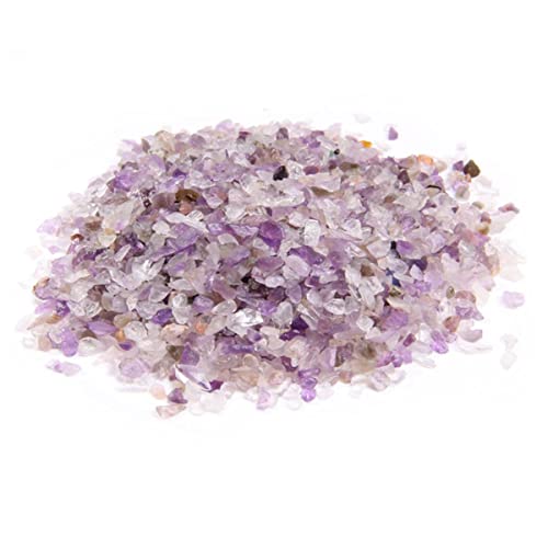 ZimiZu Naturel Reiki Aquamrine Chips Pierre 3-5 mm Malachite polie 20-100 G Perles de Pierre de Gravier en Vrac pour la Fabrication de Bijoux DIY Decora-améthyste,50 G