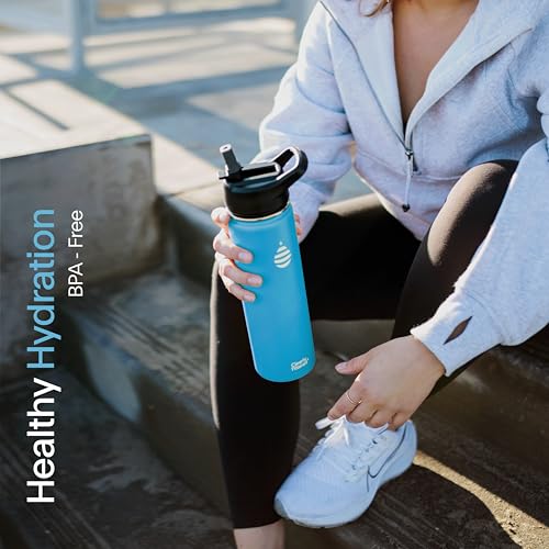 Clearly Filtered 20oz Water Bottle/Targets 220+ Contaminants/Double-Wall Insulated Stainless Steel Filtered Water Bottle BPA/BPS-Free Phthalate-Free Filters Fluoride Lead Chlorine (White)