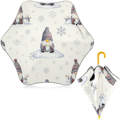 Paraguas para niños estético exterior con gnomos de nieve