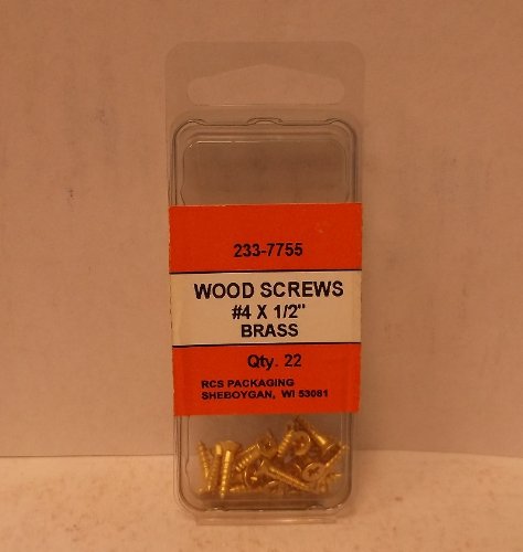 RCS #4 X 1/2" Wood Screws (Brass)