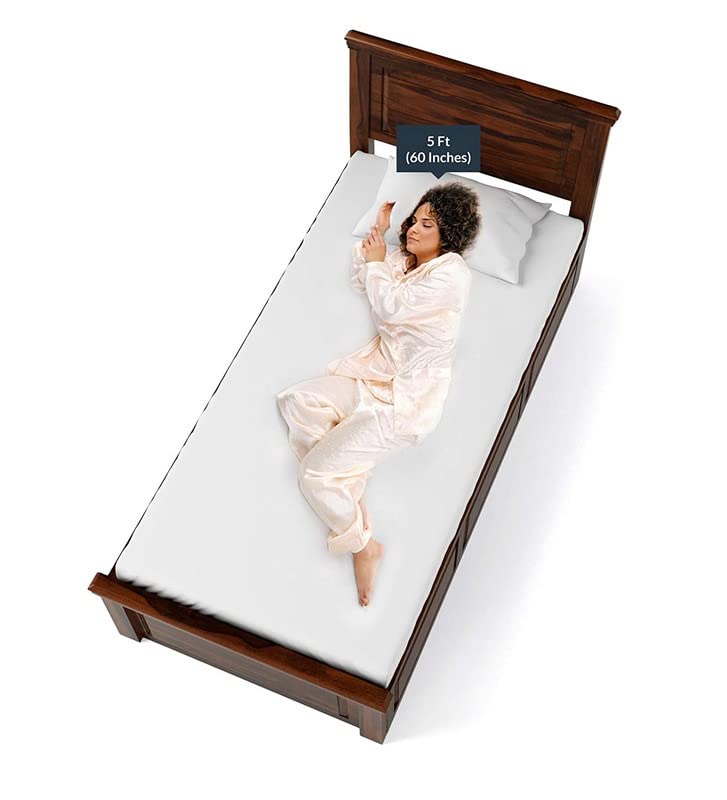 Image of Wudniture Solid Sheesham Wood Single Bed I Sheesham Wood Single Size Bed-Honey Teak Finish