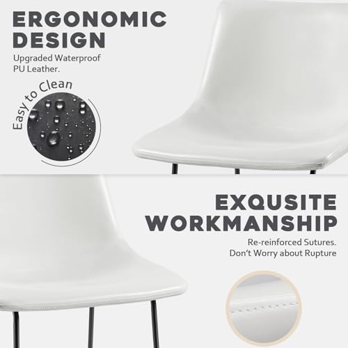 Image of Waleaf Dining Chairs Set of 4, 18 inch Faux Leather Counter Height Bar Stools