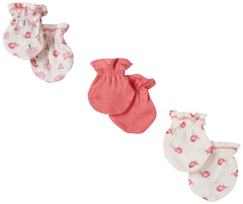Image of Gerber Baby Girls' 3 Pack Mittens