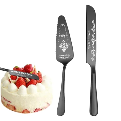 Generico Set per tagliare la torta per matrimoni, utensili da portata per posate,Tagliatorta e spatola da portata - Posate per pasticceria splendidamente incise per shower, feste