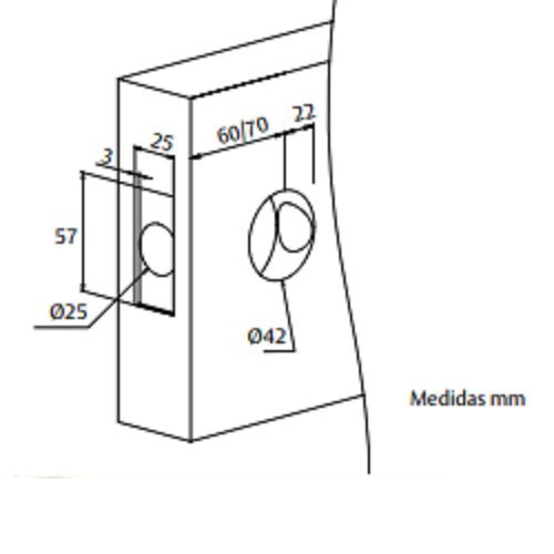 Tesa Assa Abloy, Brown, 3902U0LM, Matt Brass, Función 02 - Image 4