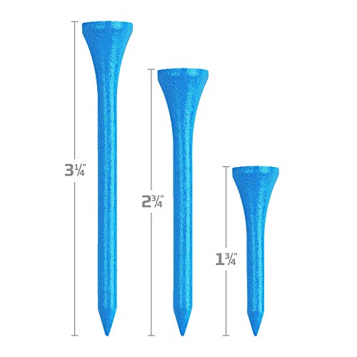 image for IZZO Golf Wood Golf Tees, 1.75 Inch, Light Blue (Pack of 200), 1.75