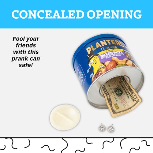 BigMouth Inc Planters Mr. Peanuts Fake Can Diversion Safe - Hidden Safe for Money Stash - Secret Compartment and Hidden Storage Fun Gag Gift Book Safe Alternative - Medium Size