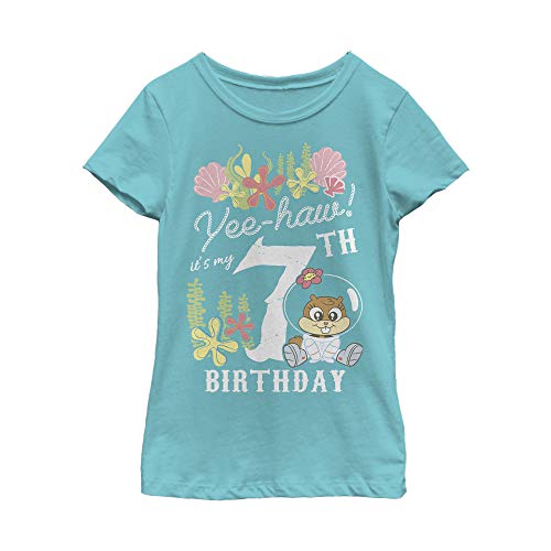 Fifth Sun Spongebob Squarepants Sandy Birthday 7 Girls Short Sleeve Tee Shirt