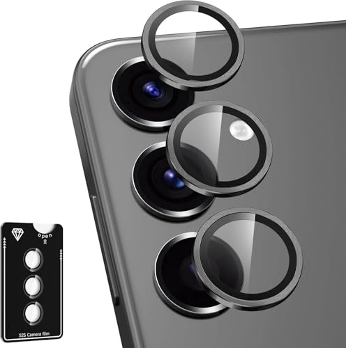 Image of Premium Camera Lens Protector Compatible For Samsung Galaxy S25 5G (Silver) Camera Lens Protector - 9H Tempered Glass, Military-Grade Anti-Scratch, Case-Friendly, Easy Install Frame