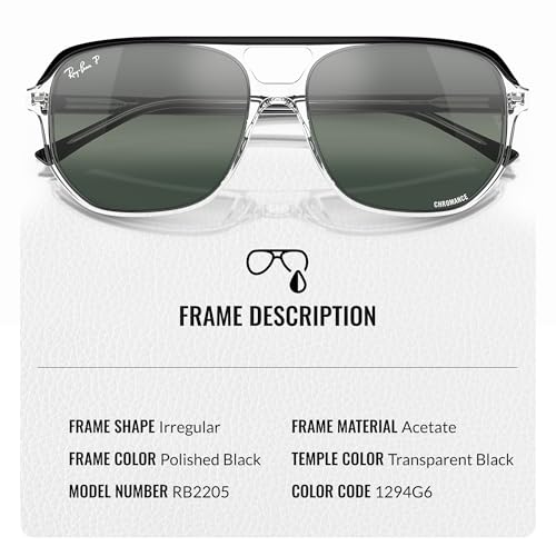 Ray-Ban RB2205 BILL ONE Square-Round Shaped Sunglasses for Men & Women with Official RAYBAN Eyewear Kit3