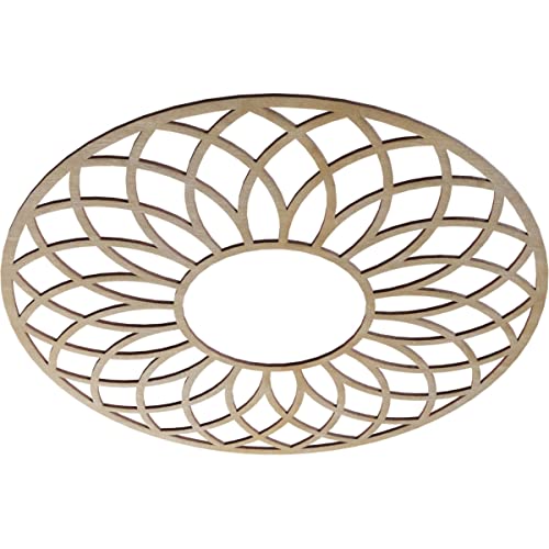 Image of Ekena Millwork 30 inchOD x 10 1 /4 inchID x 3 /8 inchT Cannes Wood Fretwork Pierced Ceiling Medallion, Birch