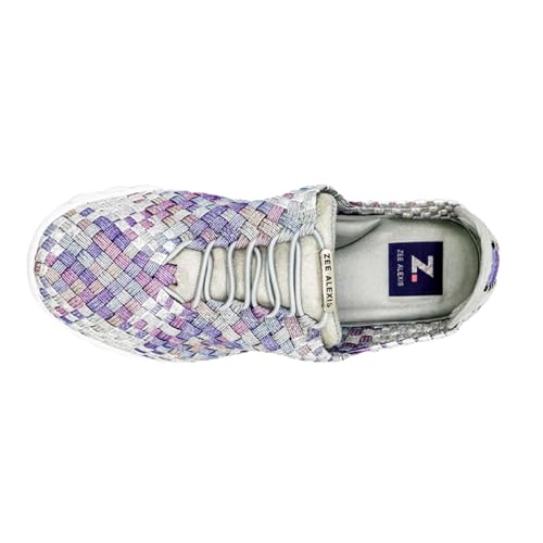 Image of Zee Alexis Women's Danielle Sneakers | Breathable Lightweight Flexible Casual Comfortable Slip-On No-Tie Elastic Laces Woven Shoes