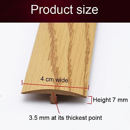 KADEUX Cuttable Flooring Transition, T-Shape Threshold, Wood to Tile Transition, Floor Gap Connecting Strips, PVC Edging Trim (Oak Color)