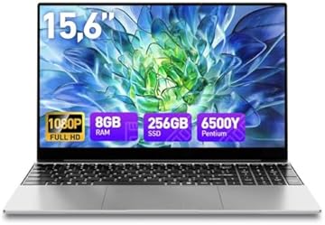 15.6 Inch Laptop Computer 8GB RAM 256GB SSD Win 11 Laptop, Pentium G6500Y Processor(Up to 3.4GHz), 1080P FHD Display, Backlit Keyboard, Fingerprint, USB3.0,WiFi5,Mini HDMI, BT5,Webcam