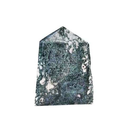 AMOYSTONE Extra Large Healing Crystal Obelisk Point Moss Agate Slab for Home Decor Reiki Healing 2.8-3.3 LBS 2X-Large 2.8-3.3 Pound Moss Agate