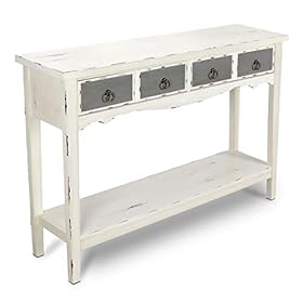 BELLEZE Hand Painted 47 Inch Entryway Hall Console Storage Table, Two Tone Accent Farmhouse Style Sideboard Decor… 41BImPTmgFL. SS280