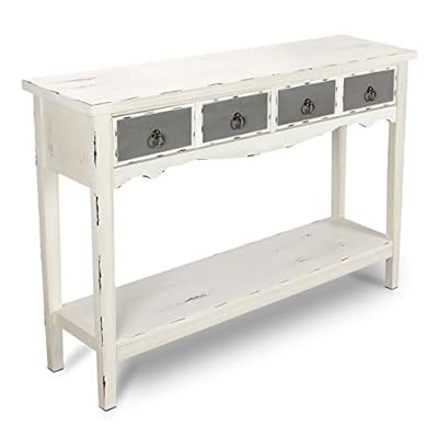 BELLEZE Hand Painted 47 Inch Entryway Hall Console Storage Table, Two Tone Accent Farmhouse Style Sideboard Decor… 41BImPTmgFL. SS400