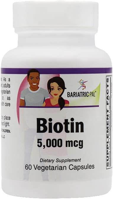 BariatricPal Biotin 5,000 mcg Easy Swallow Capsules (120ct Bottle)