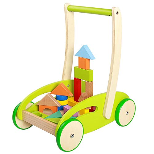 Amazing Deal Stand Learning Walker Baby Walker Wooden Multi-Function Anti-Rollover Trolley Child Bab...
