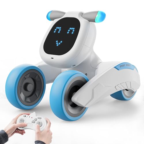 Dnenellr Roboter Spielzeug für Kinder, Ferngesteuerte Roboter mit LED-Augen, Sprachsteuerung (nur Englisch), RC Roboterspielzeug für ab 3 4 5 6 7 8 9 10 11 12 Jahre Jungen und Mädchen Geschenk