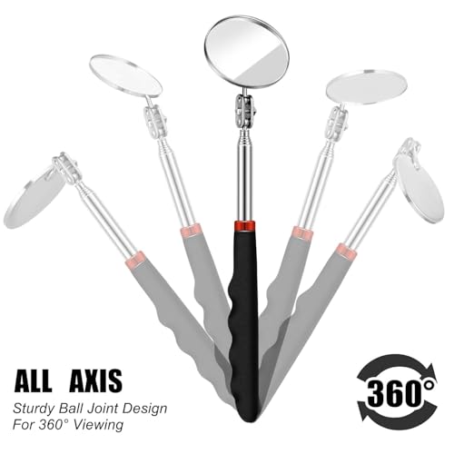 3 Pieces Telescoping Inspection Mirror Inspection Tool for Check the Condition of Vehicle, Observe the Eyelashes, Mouth and Other Small Parts(Round,3 Kinds of Size) by Tatuo - Image 6
