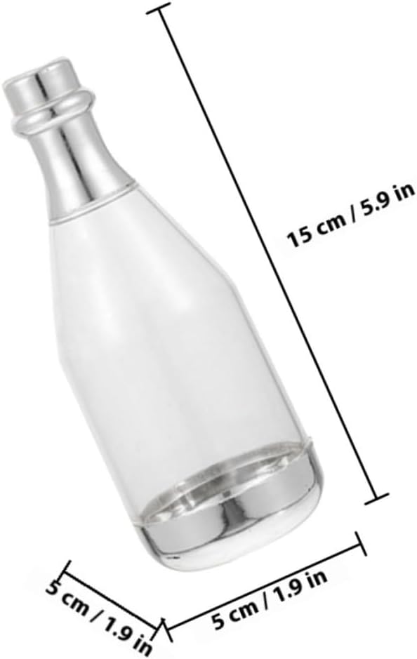 20pcs Silver Large Wine Bottle Candy Containers with Lid, Mini Bottle Favors for Wedding, Birthday Party Candy Packaging Boxes