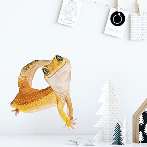 Royolam Lovely Smiling Gecko Wall Decal Nursery Lizard Animal Wall Sticker Removable Peel And Stick Waterproof Wall Art Decor Stickers For Kids Baby Classroom Preschool Living Room Playing Room Bedroom School #TOP2
