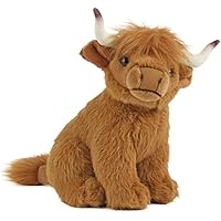 Living Nature Vaca Highland, Juguete de granja suave y realista,